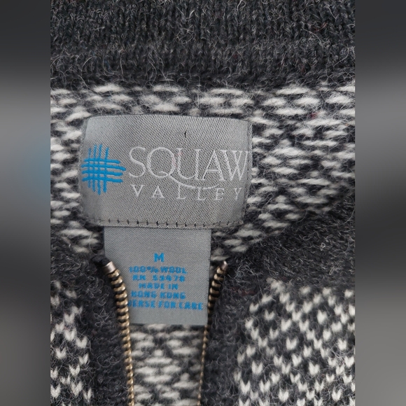VTG 100% Wool SZ Med 1/4 Zip Nordic Winter Snowflake Ski Y2K Squaw Valley - Picture 5 of 16